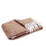 Plaid &agrave; franges uni marron 130x160cm