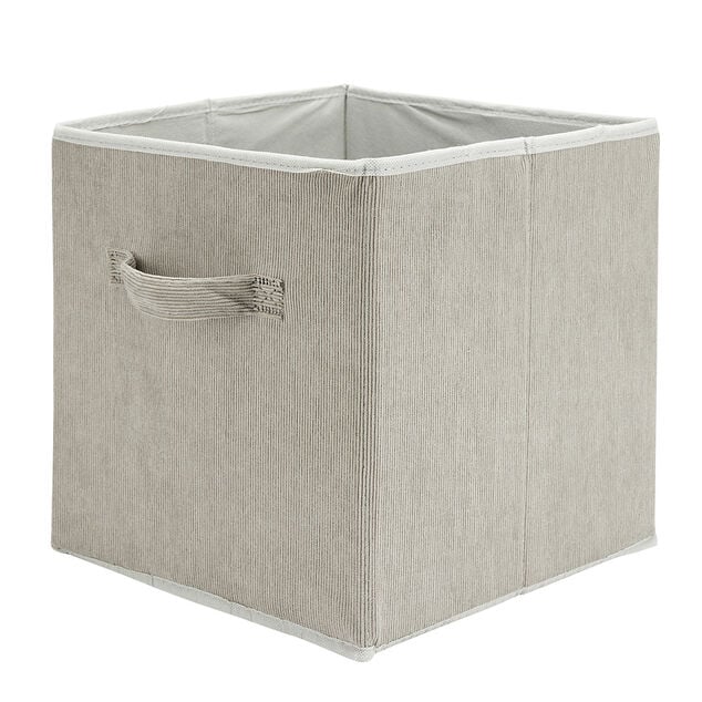 Pani&egrave;re de rangement pliable tissu c&ocirc;tel&eacute; gris 27x27xH27cm
