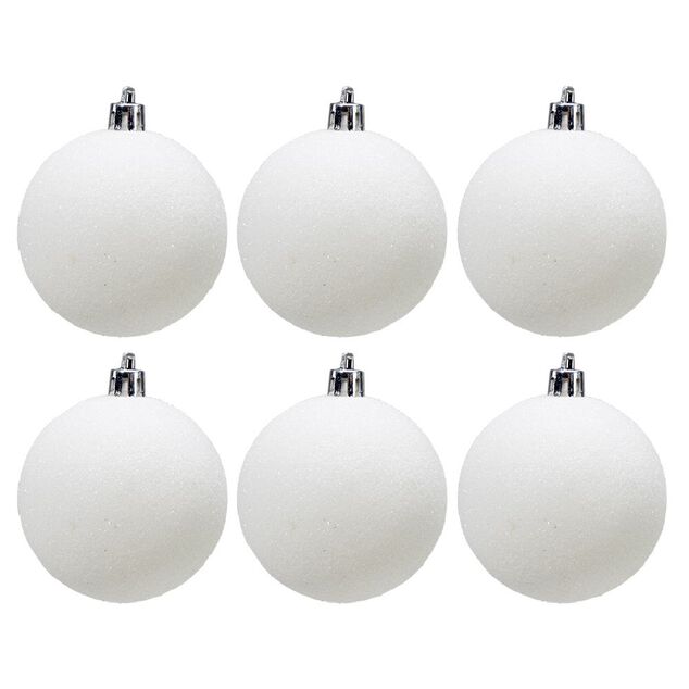 Boule de No&euml;l paillet&eacute;e blanche &Oslash;6cm x6
