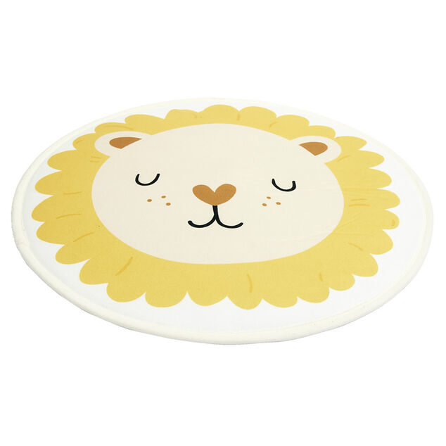 Tapis enfant antidérapant tête animal Ø50cm - 3 modèles