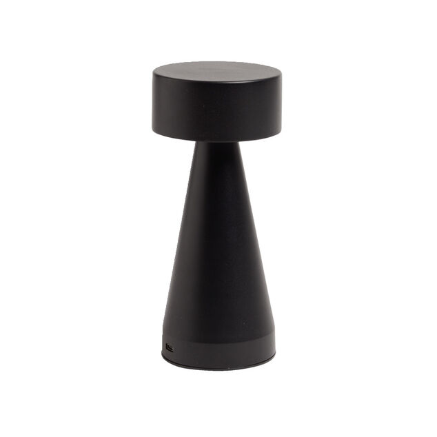 Lampe de table Squari USB tactile noire Ø9,5xH22,5cm