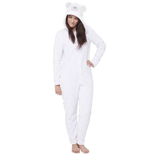 Pyjama combinaison ours gris blanc femme Taille S