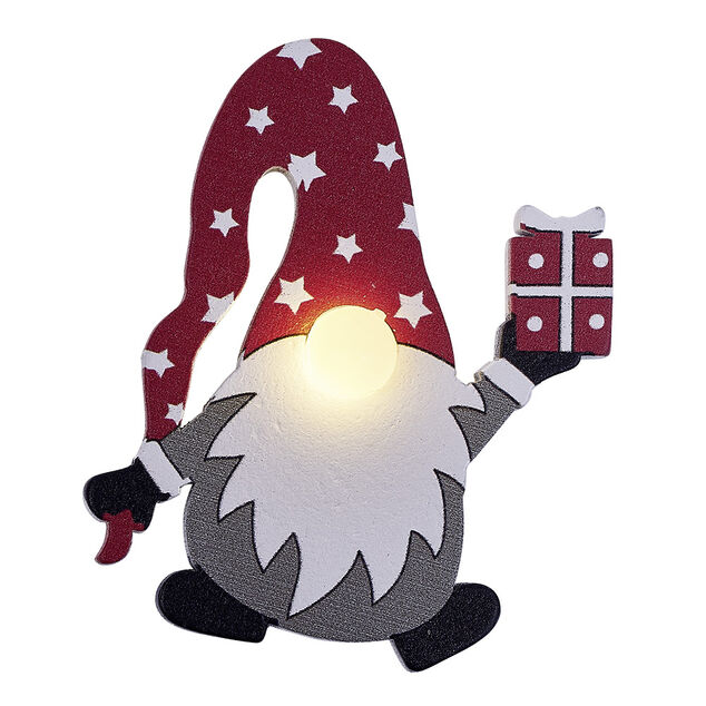 Guirlande lumineuse gnome de No&euml;l 10LED blanc chaud 1,6m