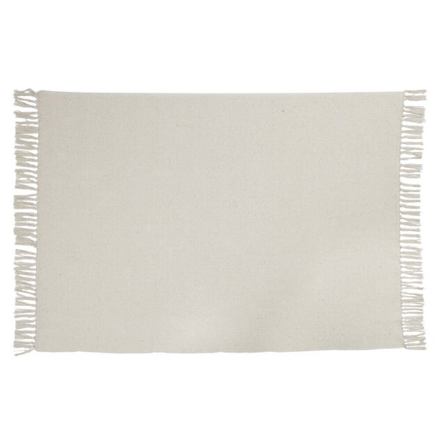 Tapis rectangulaire &agrave; franges en fibres couleur unie 120x180cm (3 mod&egrave;les)
