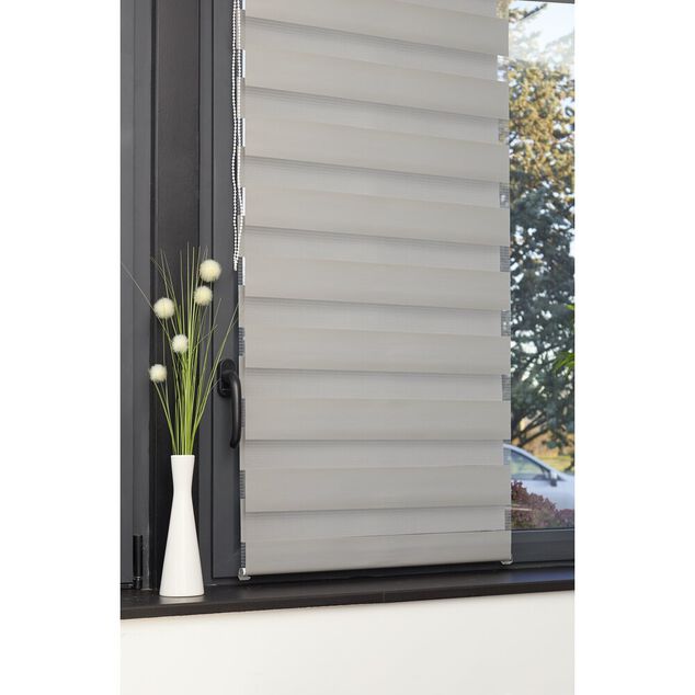 Store enrouleur avec ou sans per&ccedil;age jour nuit gris 60x160cm