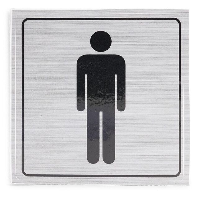 Signal&eacute;tique adh&eacute;sive "WC homme" - 8x8 cm