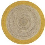 Tapis rond jute bordure jaune &Oslash;90cm