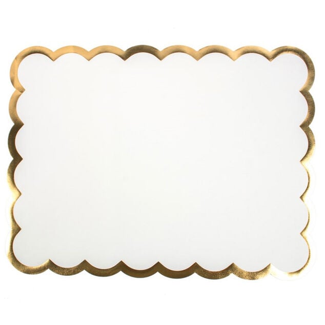 Set de table biscuit blanc bordure dor&eacute; x6