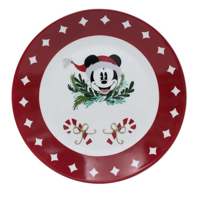 Lot de 4 assiettes dessert Disney Mickey porcelaine &Oslash;19cm