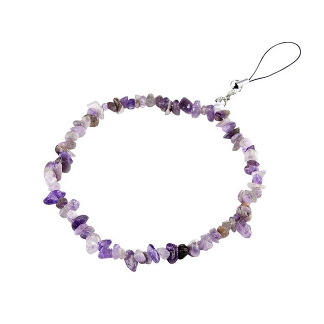 Bracelet chaîne de téléphone perle lithotérapie L15cm (3 modèles)