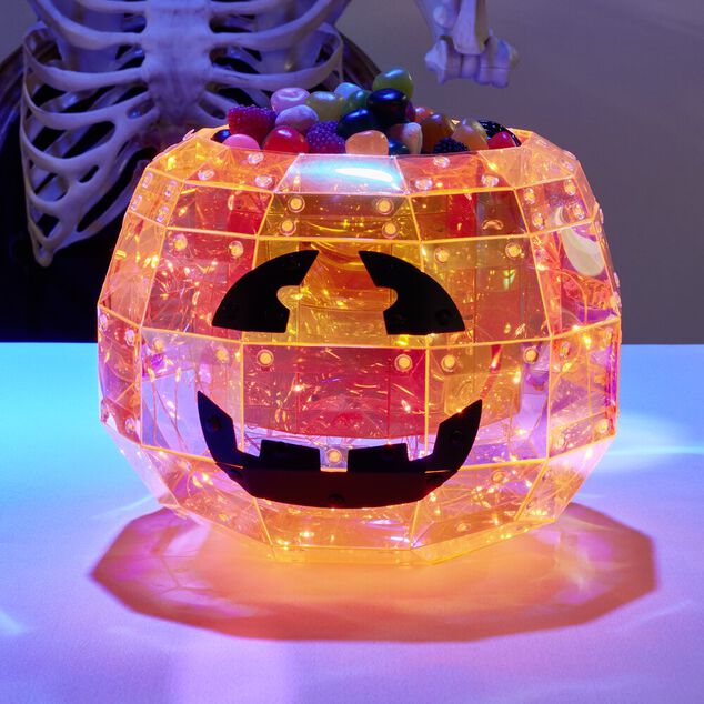 Saladier bol à bonbons citrouille LED Halloween Ø22,5xH18cm