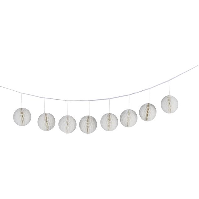 Guirlande boule en papier blanc