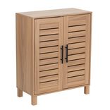 Meuble de rangement bas en bois 2 portes L&eacute;on 60x30xH75cm