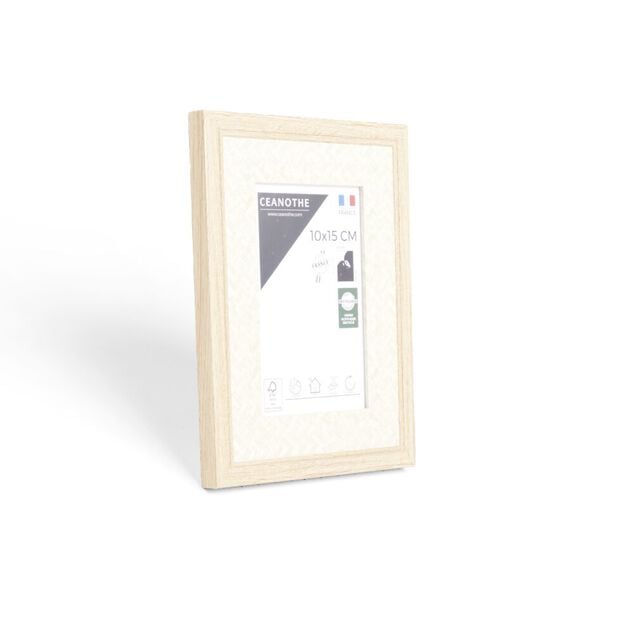 Cadre photo bois beige 16,8x21,8cm pour photo 10x15cm