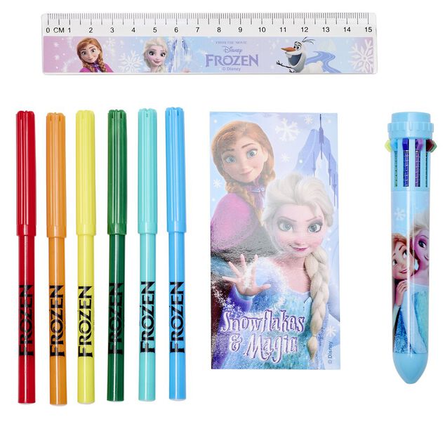 Trousse garnie La Reine des Neiges bleu et violet 18 pi&egrave;ces