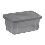 Bo&icirc;te de rangement gris fum&eacute; avec couvercle 4,4L