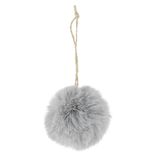 Boule de No&euml;l fourrure gris &Oslash;6cm