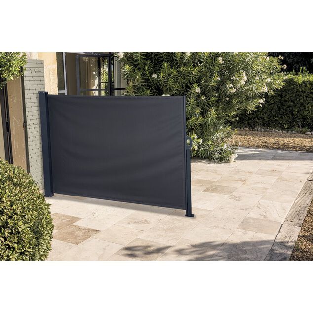 Brise-vue extensible et r&eacute;tractable noir L300xH140cm