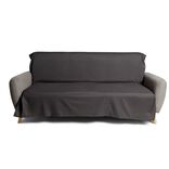 Jet&eacute; de canap&eacute; 170x250cm polycoton gris fonc&eacute;