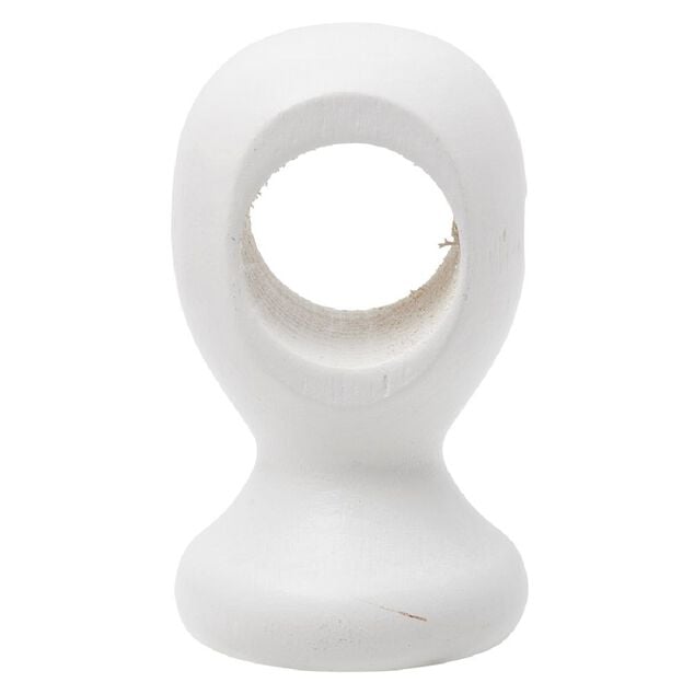 Support de tringle court &agrave; oeil en bois Blanc &Oslash;20mm