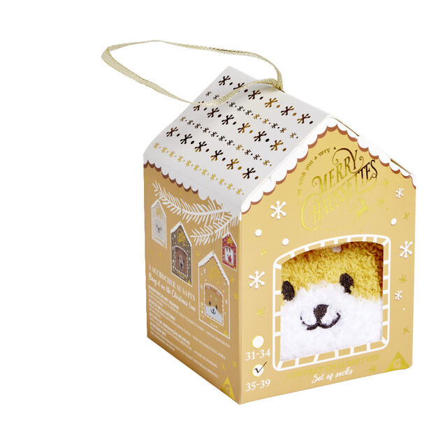 Chaussettes corgi mixte blanc et orange TU