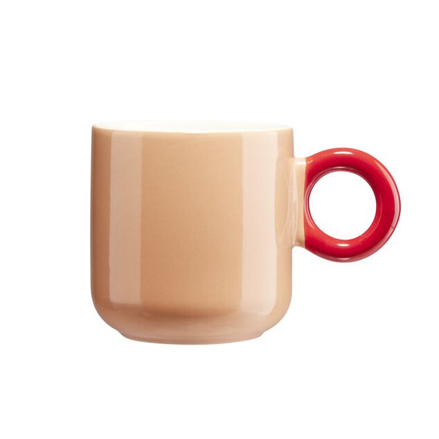 Mug porcelaine 36cl couleur unie anse originale &Oslash;9xH9cm (4 mod&egrave;les)