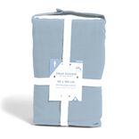 Drap housse 90x190cm 100% coton bleu chin&eacute;