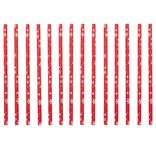 Paille papier X15 pcs imprim&eacute; No&euml;l H20 cm rouge