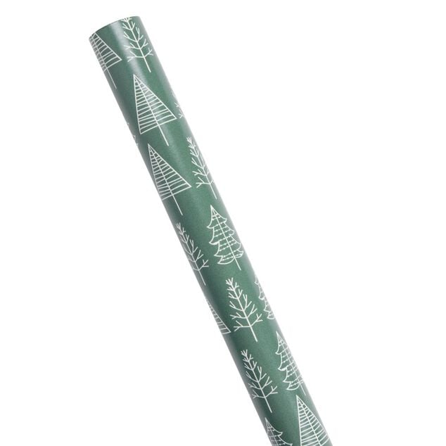 Papier cadeau Noël rouleau x3 avec 20 étiquettes autocollantes traditionnel