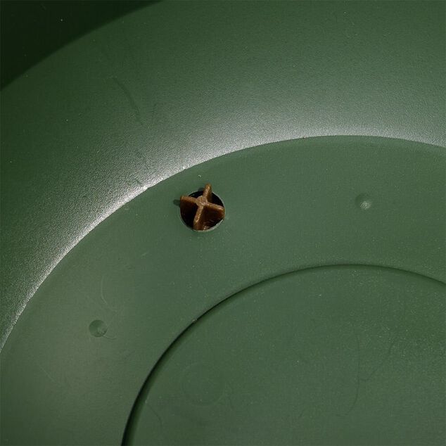 Pot de jardin Tubo plastique vert avec soucoupe marron &Oslash;29,2cm