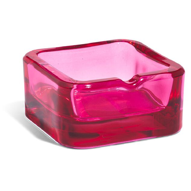 Cendrier carr&eacute; en verre color&eacute;