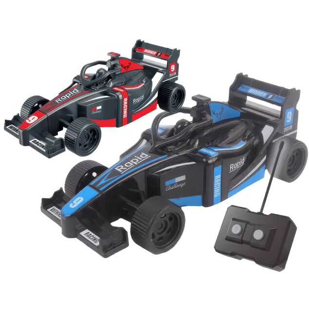 Voiture RC formule course t&eacute;l&eacute;command&eacute;e (2 mod&egrave;les bleu ou rouge)