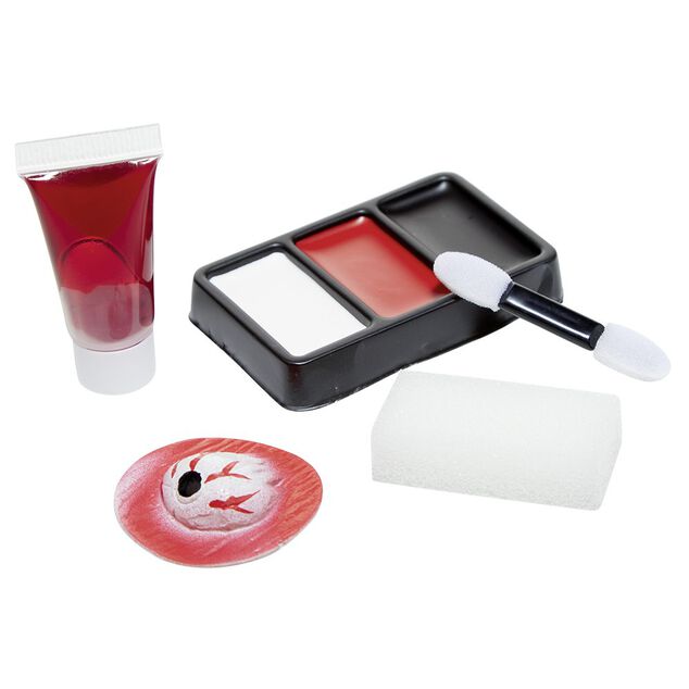 Kit maquillage Halloween zombie blanc rouge noir