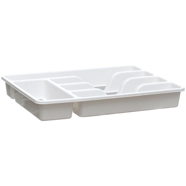 Range couvert blanc fond silicone gris 5 compartiments