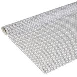 Nappe ronde toile cirée motif gris et rouge Ø160 cm