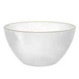 Saladier en verre strié avec paillettes dorées Ø23xH12cm