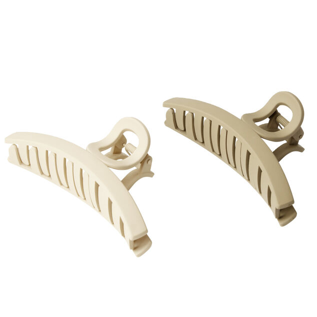 Pince à cheveux plastique marron L11cm