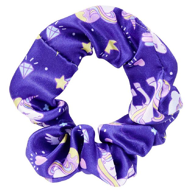 Chouchou scrunchie imprim&eacute; licorne et panda x2