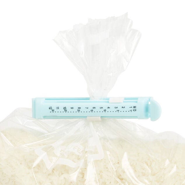 Pince ferme sachet gradu&eacute;e en plastique 8x12cm (lot de 4)