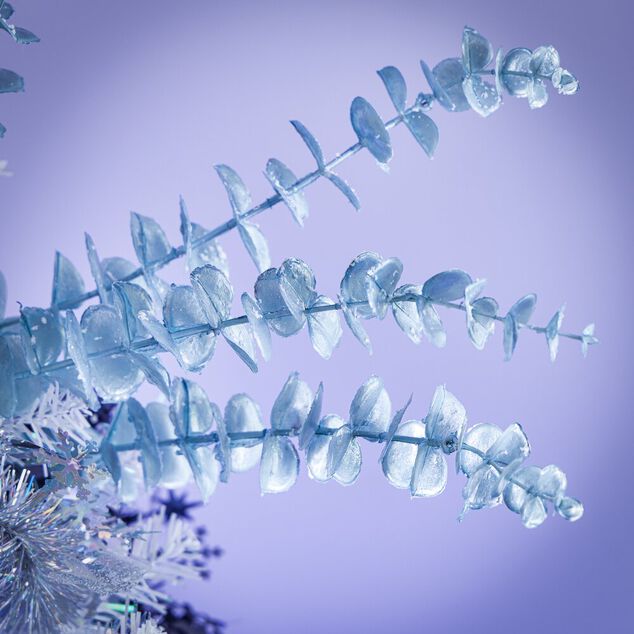 Branche eucalyptus argent&eacute; bleut&eacute; H60cm