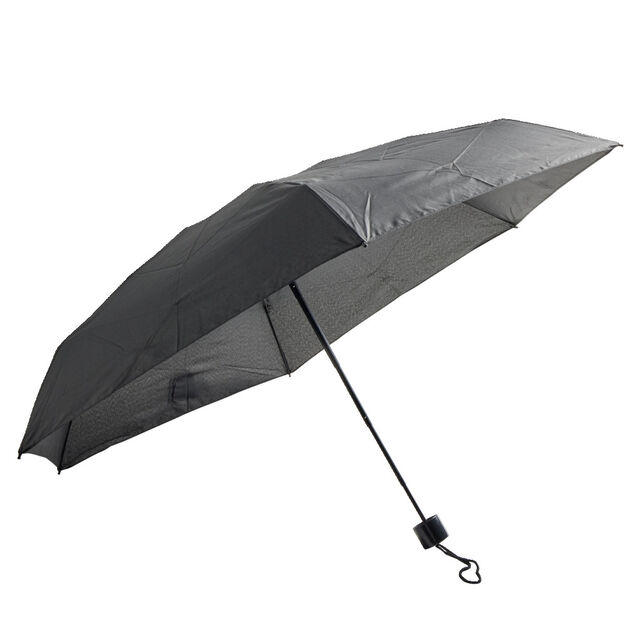 Parapluie pliable manuel de poche uni noir L24cm