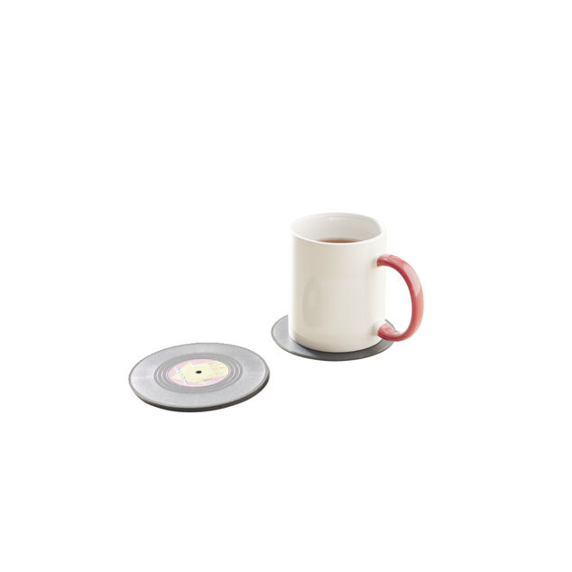 Dessous de verre forme vinyle &Oslash;10,5cm 4 pi&egrave;ces