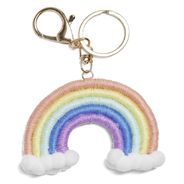 Porte clé tissé cactus ou arc-en-ciel