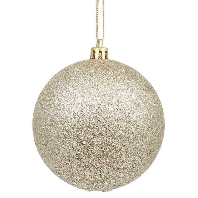 Boule de No&euml;l dor&eacute;e &agrave; paillettes &Oslash;8 cm