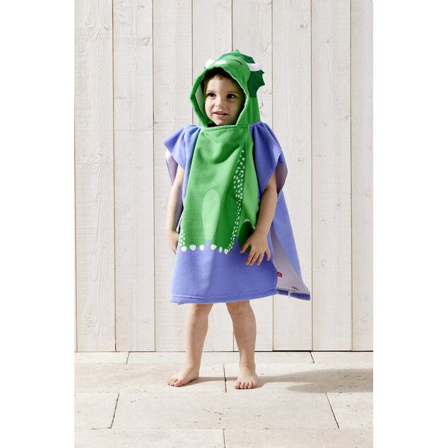 Poncho de plage enfant dinosaure TU 55x110cm