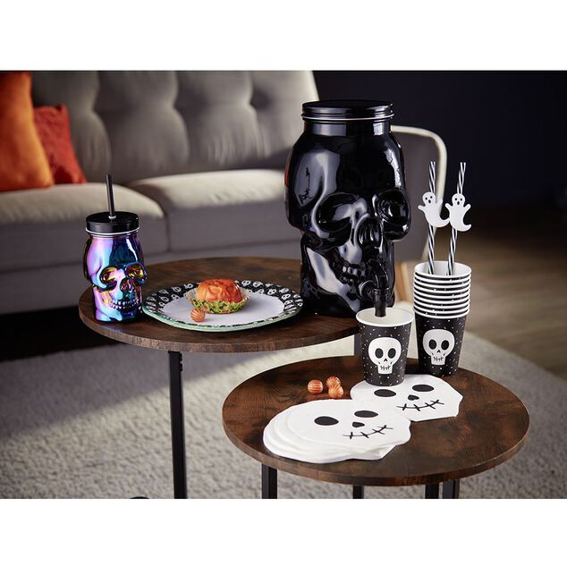 Distributeur de boisson t&ecirc;te de mort en verre