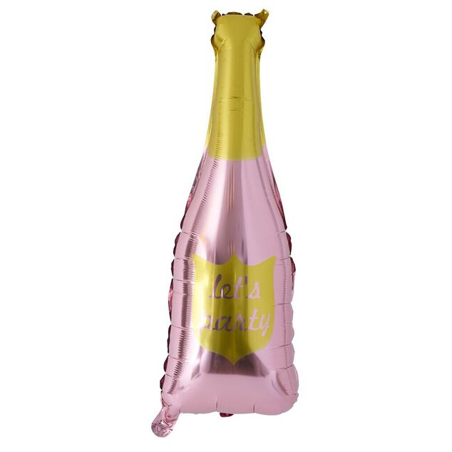 Ballon alu forme bouteille rose et dor&eacute;e 78cm
