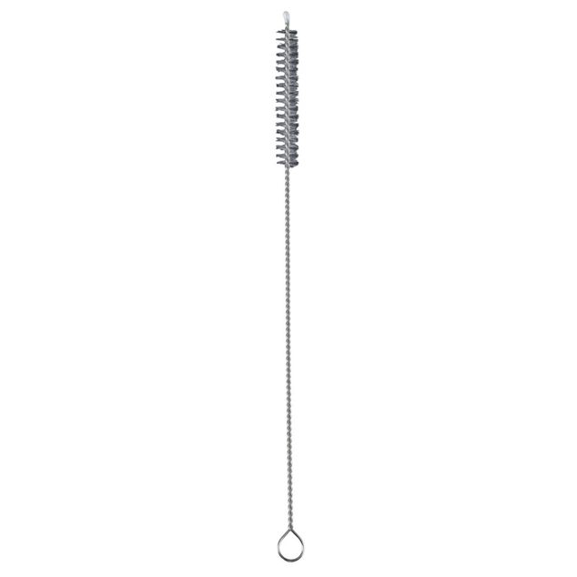 Paille en verre x4 r&eacute;utilisable d&eacute;cor noeud rose avec brosse goupillon L20cm