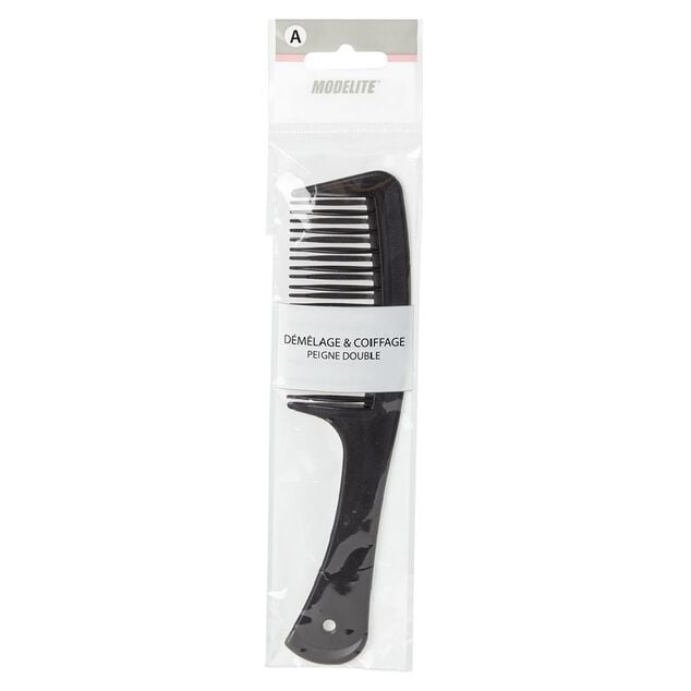 Peigne double plastique noir L26 cm