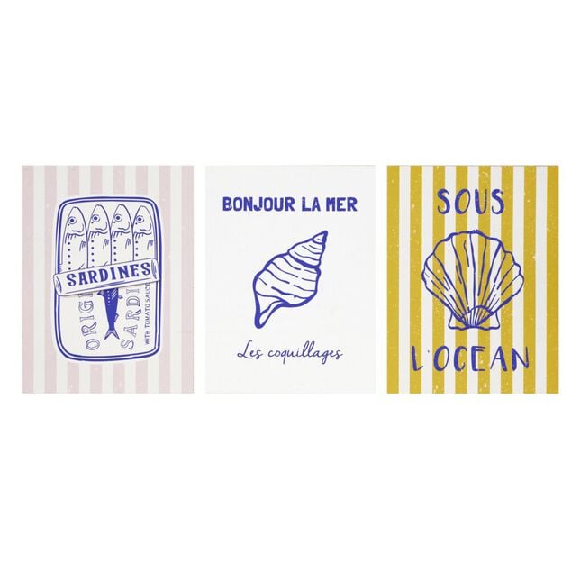 Affiche d&eacute;corative x3 th&egrave;me bord de mer 50x70cm (4 mod&egrave;les)